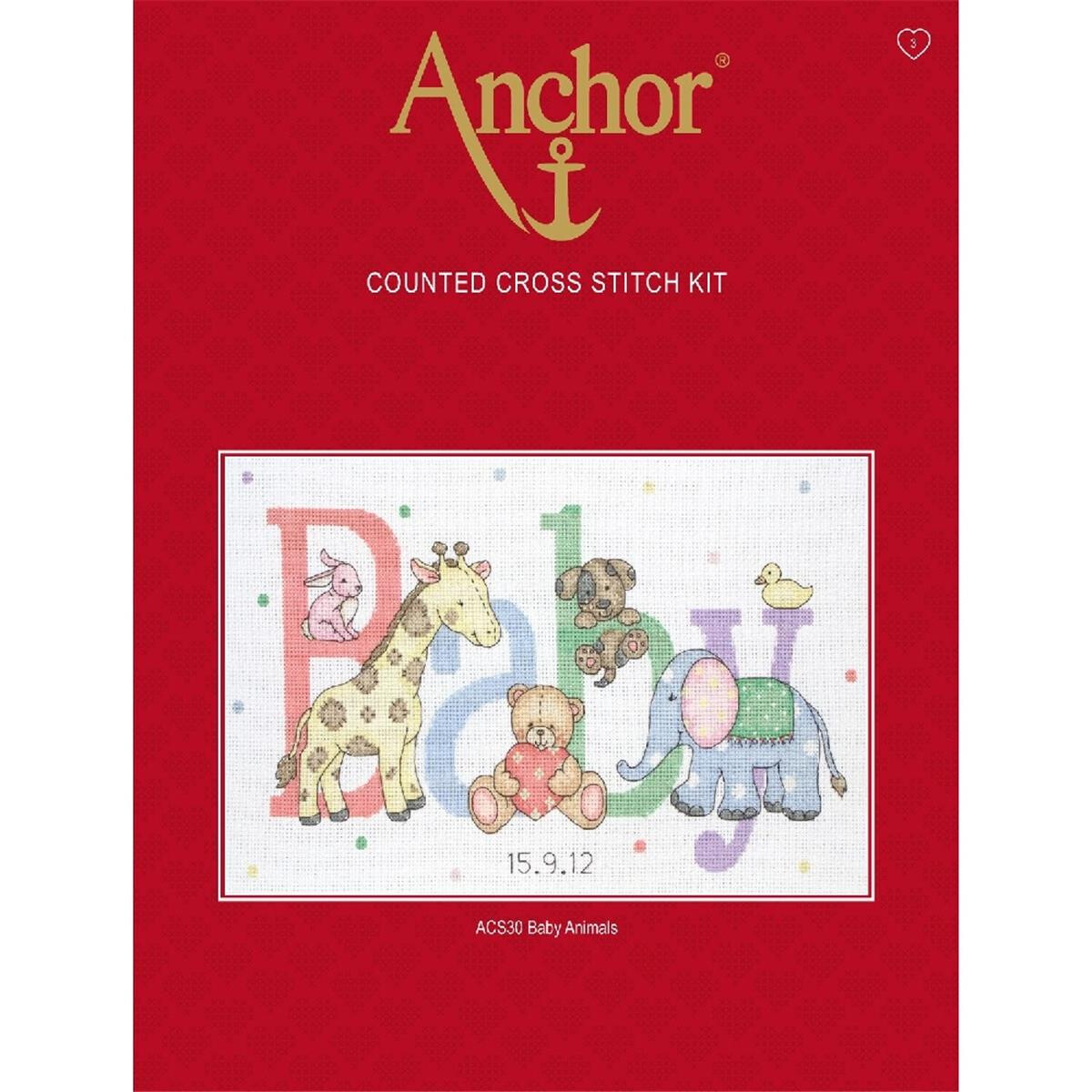 Anchor counted Cross Stitch kit "Baby Animals",...