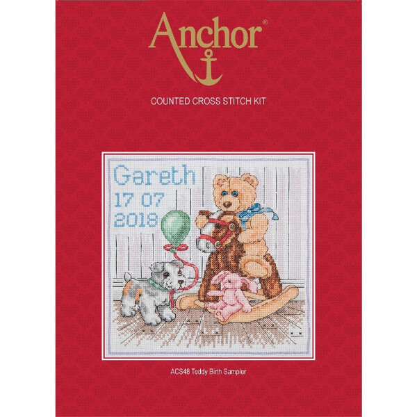 Anchor counted Cross Stitch kit "Teddy Birth Sampler", DIY