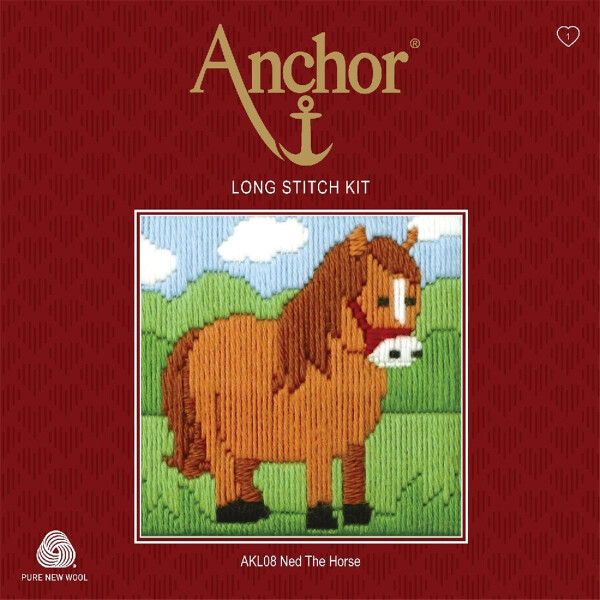 Набор для вышивания длинными стежками Anchor "Ned the horse", рисунок предварительно нарисован