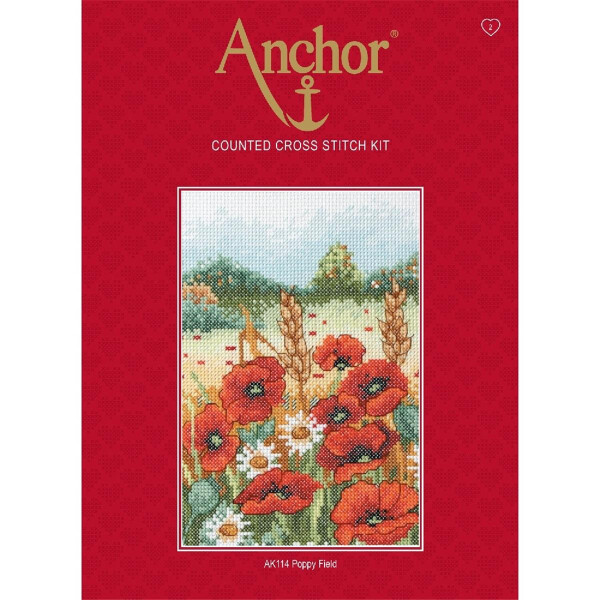 Anchor counted Cross Stitch kit "Poppy Field", DIY
