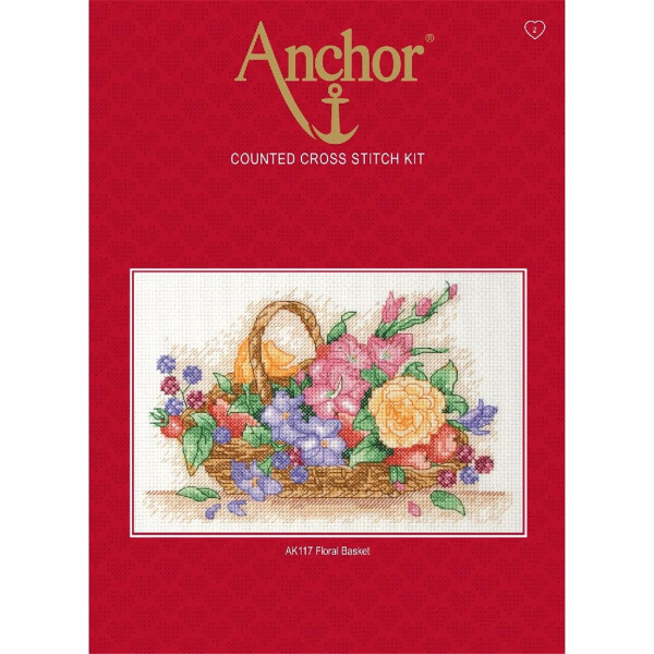 Набор для вышивания крестом Anchor "Цветочная корзина", счетная схема
