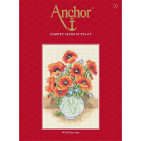 Набор для вышивания крестом Anchor "Ваза с маками", счетная схема