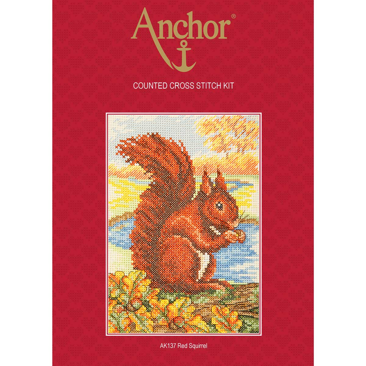 Anchor counted Cross Stitch kit "Red Squirrel",...