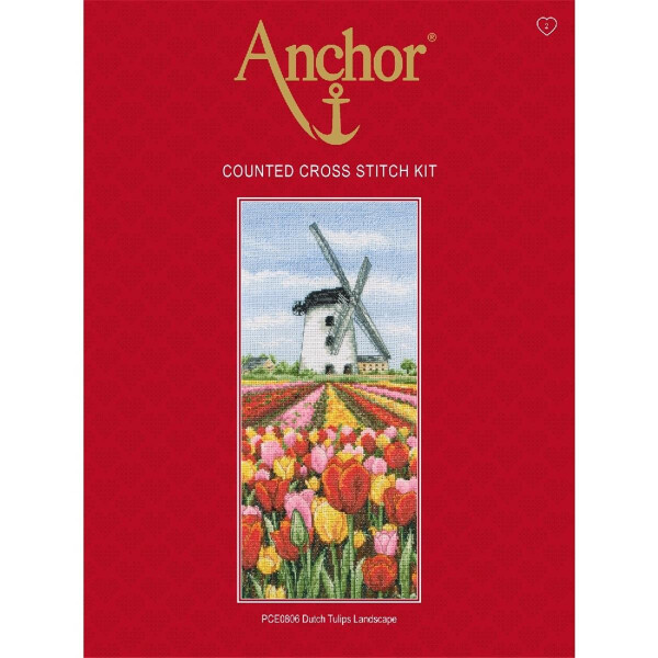 Anchor Juego de punto de cruz "Paisaje de tulipanes holandeses", patrón de conteo