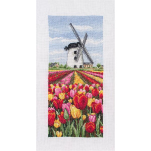 Anchor Set de point de croix "Paysage de tulipes hollandais", modèle de comptage