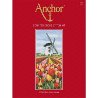 Anchor Set de point de croix "Paysage de tulipes hollandais", modèle de comptage