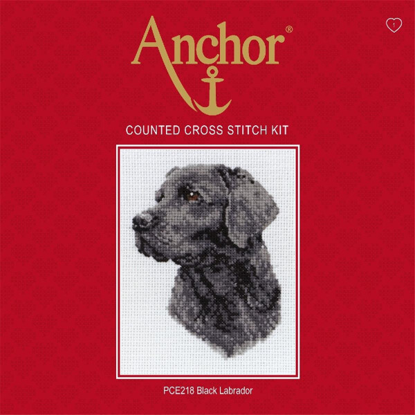 Anchor Set de point de croix "Black Labrador", modèle de comptage