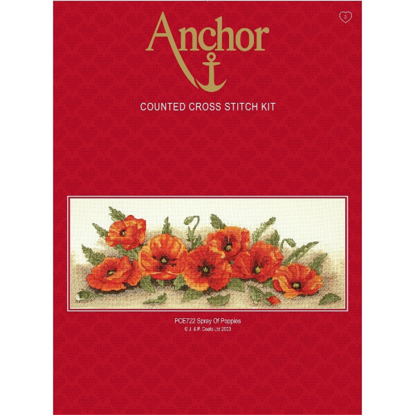 Anchor counted Cross Stitch kit "Spray Of Poppies", DIY