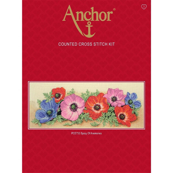Anchor counted Cross Stitch kit "Spray Of Anemones", DIY