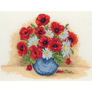 Anchor counted Cross Stitch kit &quot;Poppy Spray&quot;, DIY