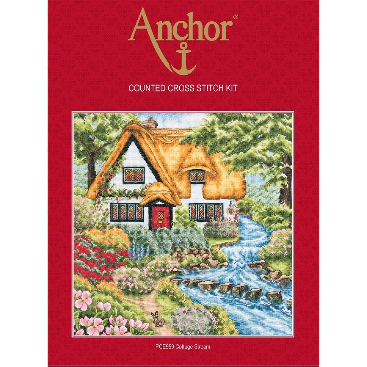 Anchor Set de point de croix "Cottage Stream",...