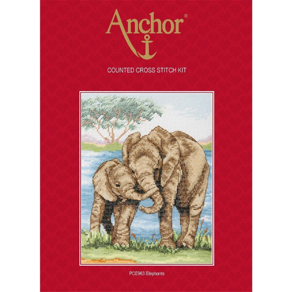 Anchor Set de point de croix "Elephants", modèle de comptage