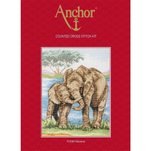 Anchor counted Cross Stitch kit "Elephants", DIY