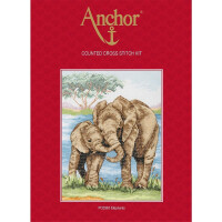 Anchor counted Cross Stitch kit "Elephants", DIY