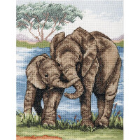 Набор для вышивания крестиком "Слоны", счетная схема