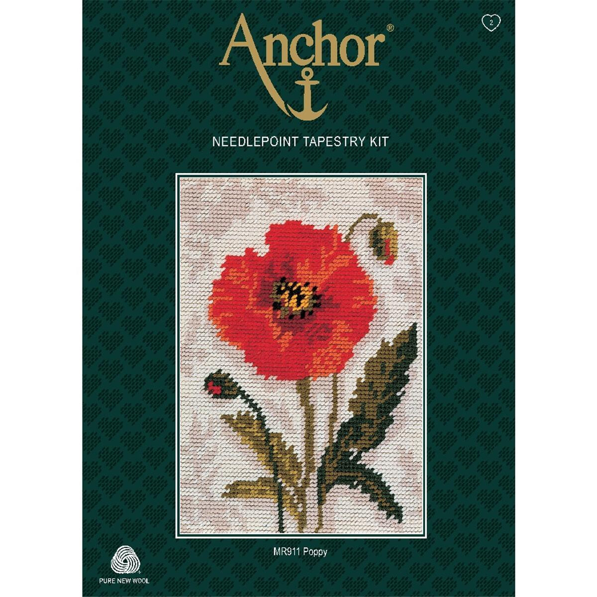 Anchor Starters stamped Tapisserie Stitch kit "Poppy...