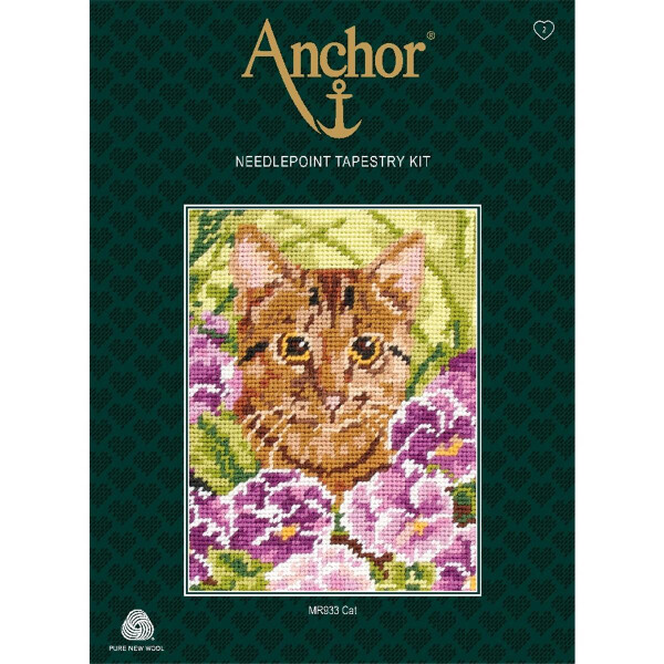 Anchor Starters stamped Tapisserie Stitch kit "Cat", DIY