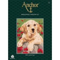 Anchor Wandtapijt borduurset "Labrador puppy", foto vooraf getekend