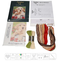 Anchor Conjunto de bordado de tapiz "Cachorro de labrador", foto prediseñada