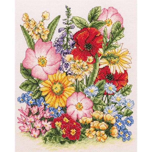 Anchor counted Cross Stitch kit "Meadow Flowers", DIY