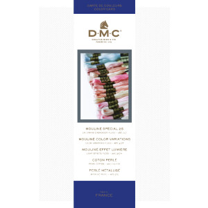 DMC Floss Color Card Mouline + Pearl Cotton with real...