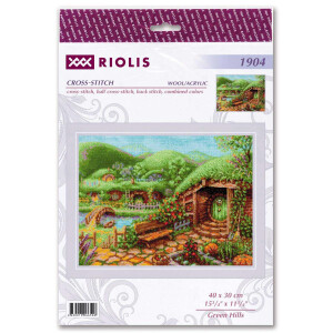 Riolis Counted cross stitch kit Green Hills 30x40cm, DIY