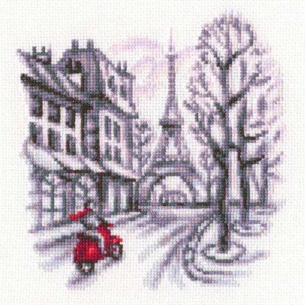 RTO counted Cross Stitch Kit "On the streets of Paris" C329, 14x14 cm, DIY