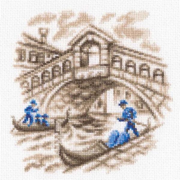 RTO counted Cross Stitch Kit "On the streets of Venice" C327, 14.5x14,5cm, DIY