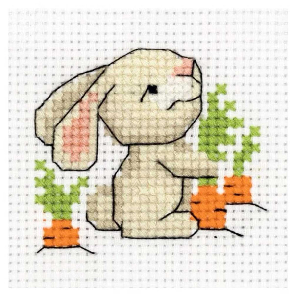 Klart counted cross stitch kit "Bunny with a carrot" 9,5x8,5cm, DIY