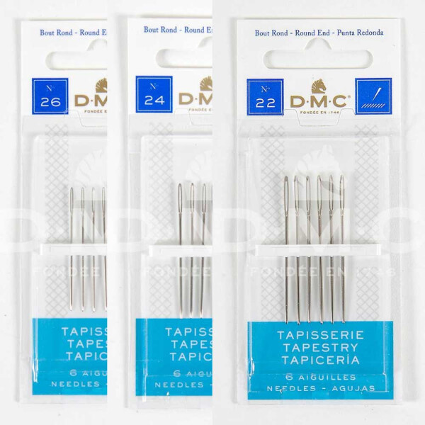 DMC Stitch Needle for Tapestry, rounded end, different sizes, set of 2-6 pcs. 1767