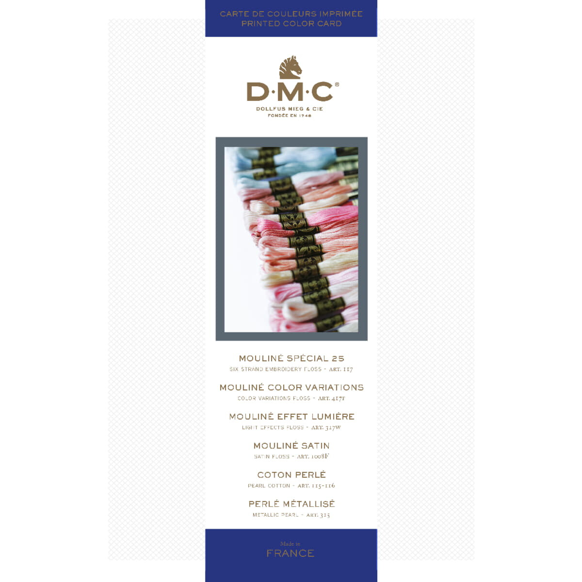 DMC Stranded Cotton Floss Shade Card (bedrukt) incl...