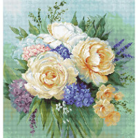 Luca-S counted Cross Stitch kit "Floral bouquet II",32x33,5cm, DIY