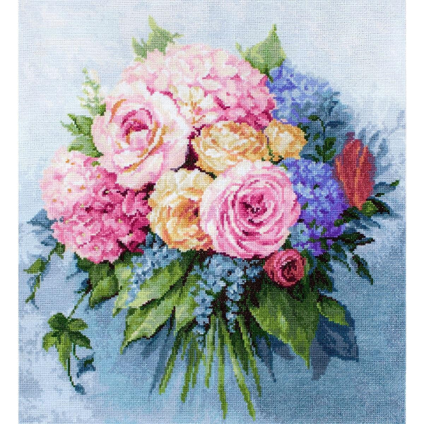 Luca-S counted Cross Stitch kit "Bouquet",33,5x37cm, DIY