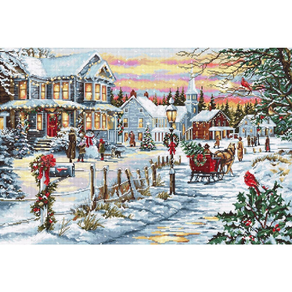 Luca-S counted Cross Stitch kit "Christmas Eve",48x32,5cm, DIY