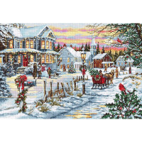Luca-S counted Cross Stitch kit "Christmas Eve",48x32,5cm, DIY