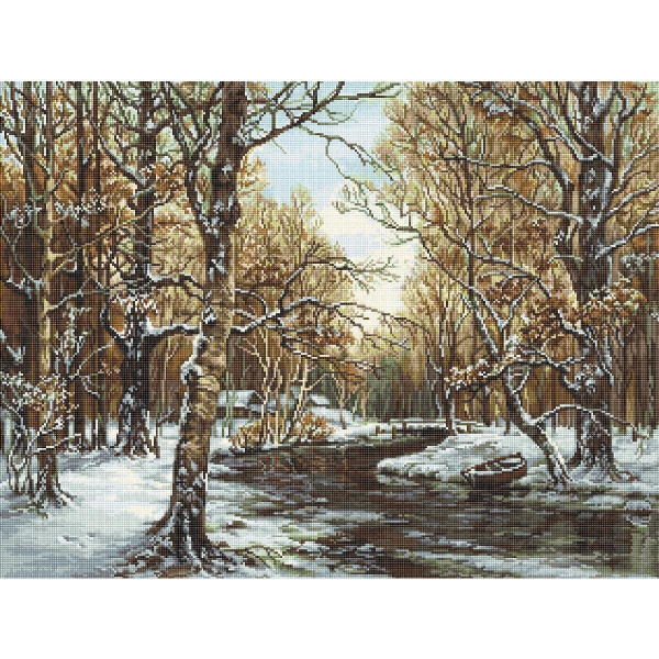 Luca-S counted Cross Stitch kit "First snow",45x34cm, DIY
