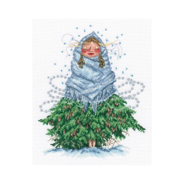 RTO counted Cross Stitch Kit "Dont be cold, Little fir" M823, 18x22,5 cm, DIY