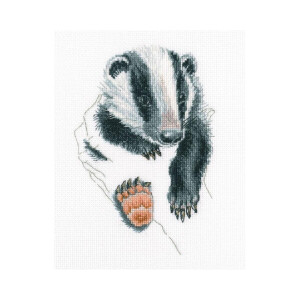 RTO counted Cross Stitch Kit "Warmth in palms, Badger" M820, 11,5x17 cm, DIY