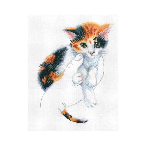 RTO Juego de punto de cruz "Calor en las manos, gatito" m819, dibujo para contar, 12,5x17 cm