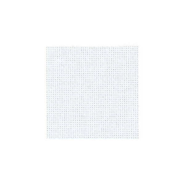 aida Zweigart venduto al metro 11 ct. Perl-Aida 1007 colore 100 bianco, tessuto per il punto croce larghezza 85 cm, prezzo per 0,5 m di lunghezza
