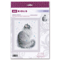 Riolis counted cross stitch kit "Snowy Meow" 24x30cm, DIY