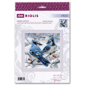 Riolis Kreuzstich Set "Blauhäher" 20x20...