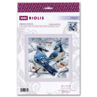Riolis counted cross stitch kit "Blue Jays" 20x20cm, DIY