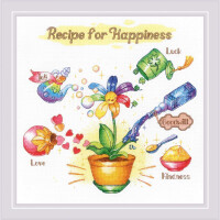 Riolis counted cross stitch kit "Recipe for Happiness" 30x30cm, DIY