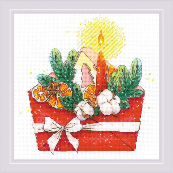 Riolis counted cross stitch kit "New Year´s letter" 20x20cm, DIY