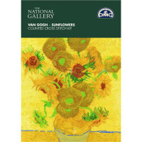 DMC Set punto croce "Sunflowers" dopo Vincent van Gogh, 29x36,5cm, schema di conteggio