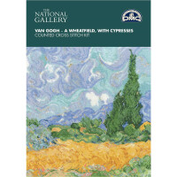 DMC Kruissteekset "Korenveld met cypressen" naar Vincent van Gogh, 29x23cm, telpatroon