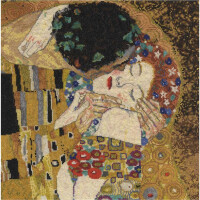 DMC Kreuzstich-Set "Kiss" nach Gustav Klimt, 28,5x28,5cm, Zählmuster