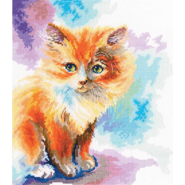 RTO Kruissteekpakket "Sunny Kitten" m827, telpatroon, 19x22,5 cm