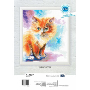 RTO counted Cross Stitch Kit "Sunny Kitten" M827, 19x22,5 cm, DIY